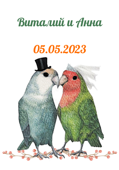 Весільні запрошення-Попугаи тоже женятся