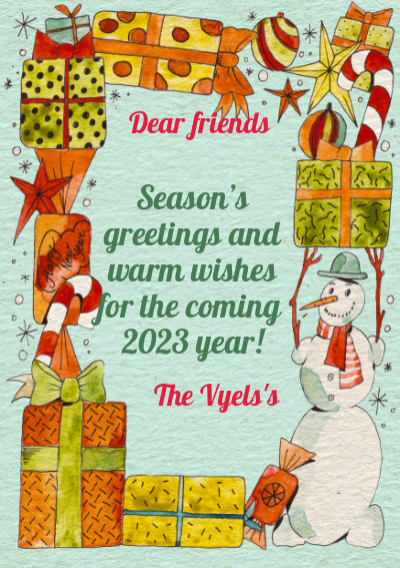 Holiday greeting cards 2022-Christmas presents-оборот